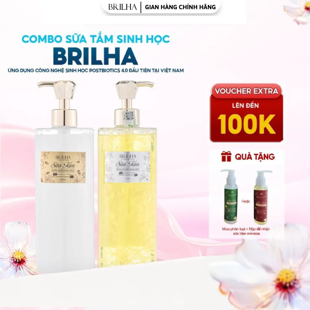 [BRILHA] SỮA TẮM SINH HỌC dành cho nữ - Dưỡng ẩm sâu, Thơm thật lâu cho Nữ - Chăm Sóc Da