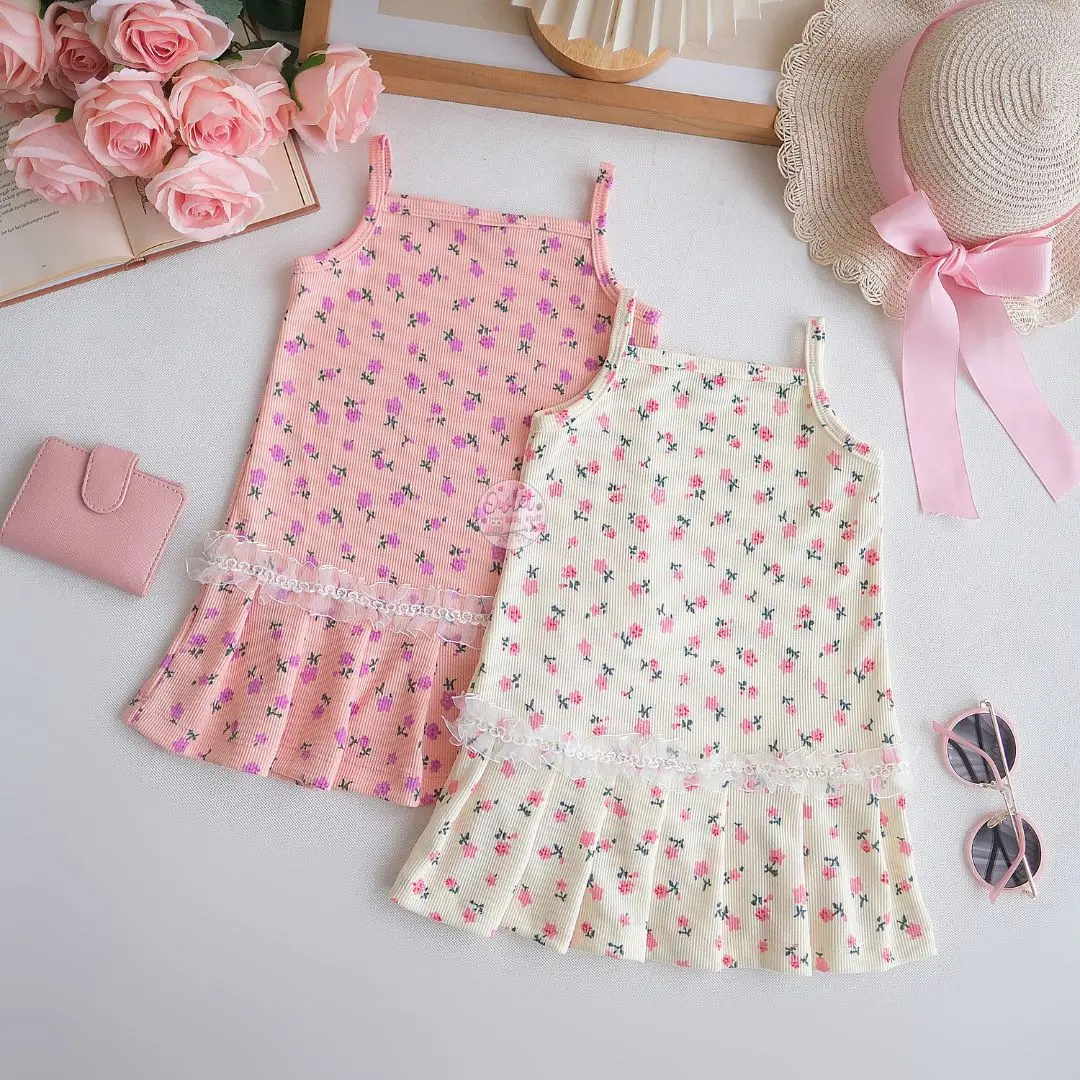 OWLET - Dress Flower - Dress anak perempuan - Dress motif bunga - Dress Tali - Fashion anak perempuan