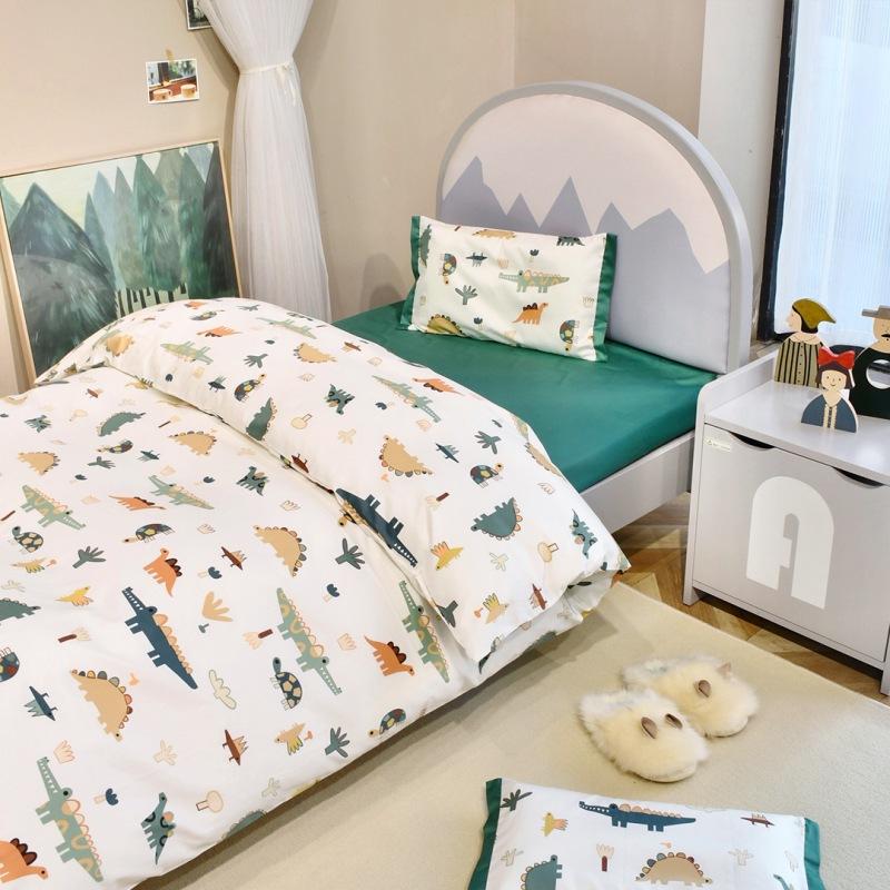 Long-staple cotton childen's duvet cover kindergarten cartoon quilt cover single 3A quilt cover bed sheet and pillowcase 3