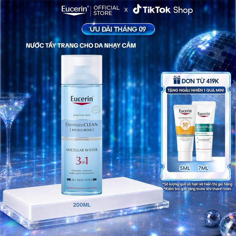 Nước tẩy trang dịu nhẹ cho da nhạy cảm Eucerin DermatoCLEAN Micellar 200ml - Mỹ…