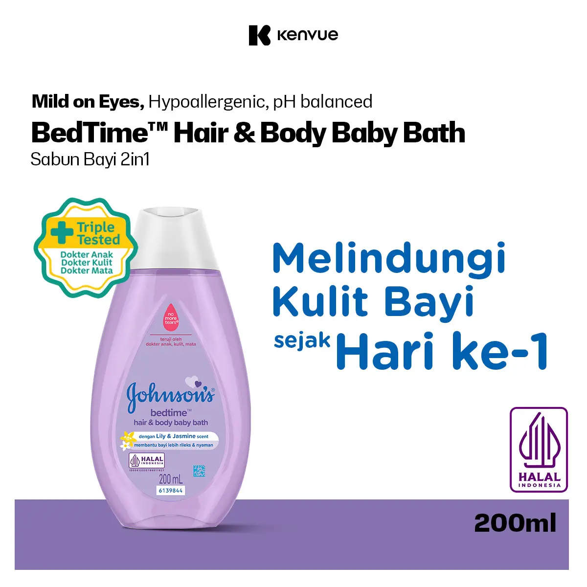 JOHNSON'S Bed Time Baby Bath 200ml - Sabun Bayi