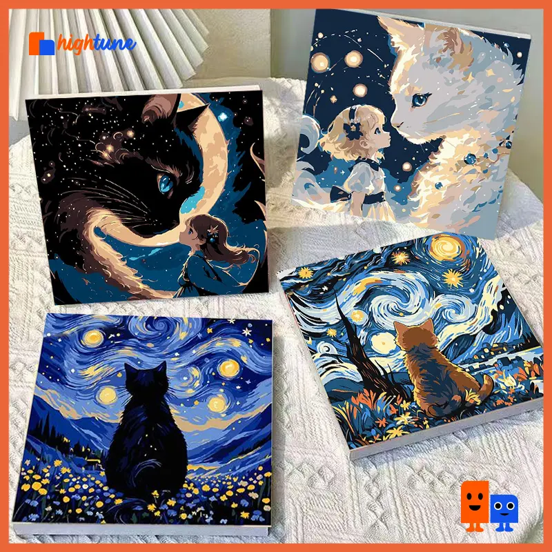 Hightune Paint by Number Kit Lukisan Akrilik Cat Kanvas Kayu  Painting 20x20cm