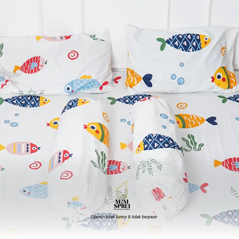Tinggi 30 CM Sprei Double Karet Fullset Motif Bunga Geometris Queen 160x200, King 180x200, Extra King 200x200 4