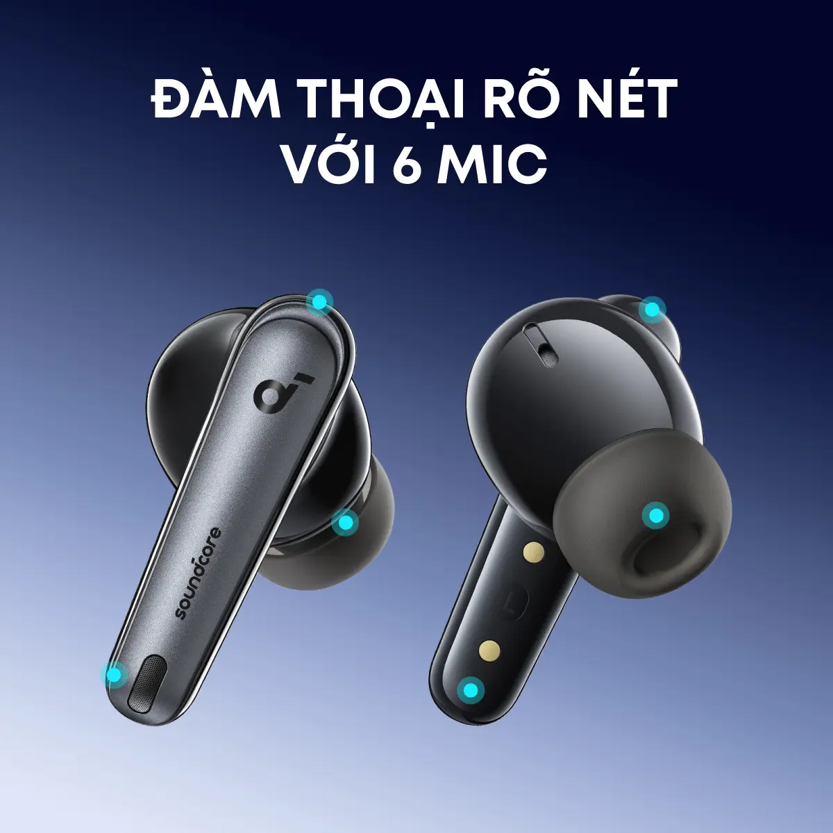 Tai nghe bluetooth chống ồn Soundcore Liberty 4NC | Chống ồn ANC 50 giờ phát nhạc | Dịch thuật AI trên App| Sạc nhanh- Tai nghe không dây- Tai nghe bluetooth pin trâu-Bảo hành 18 tháng- Hàng chính hãng | BigBuy360 - bigbuy360.vn