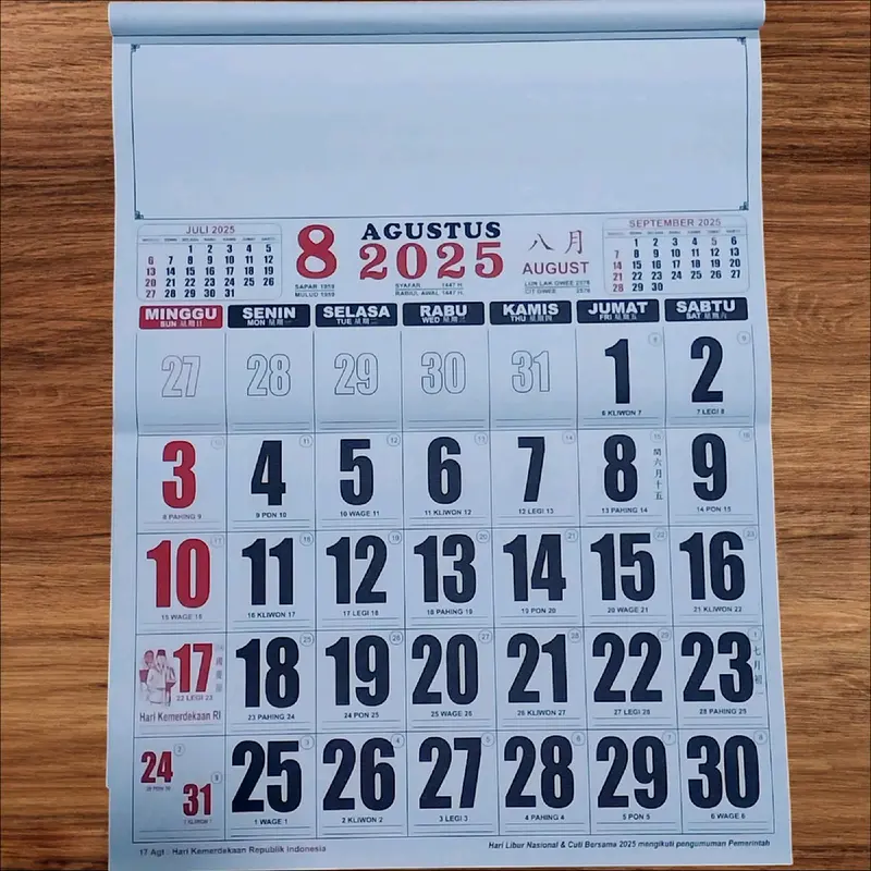 New Kalender Kerja Jumbo 80gram tahun 2025 8