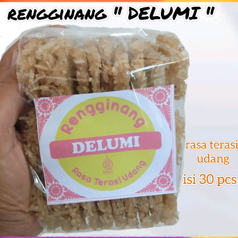 rengginang delumi rasa terasi udang ukuran mini isi 30 pcs masih mentah 0
