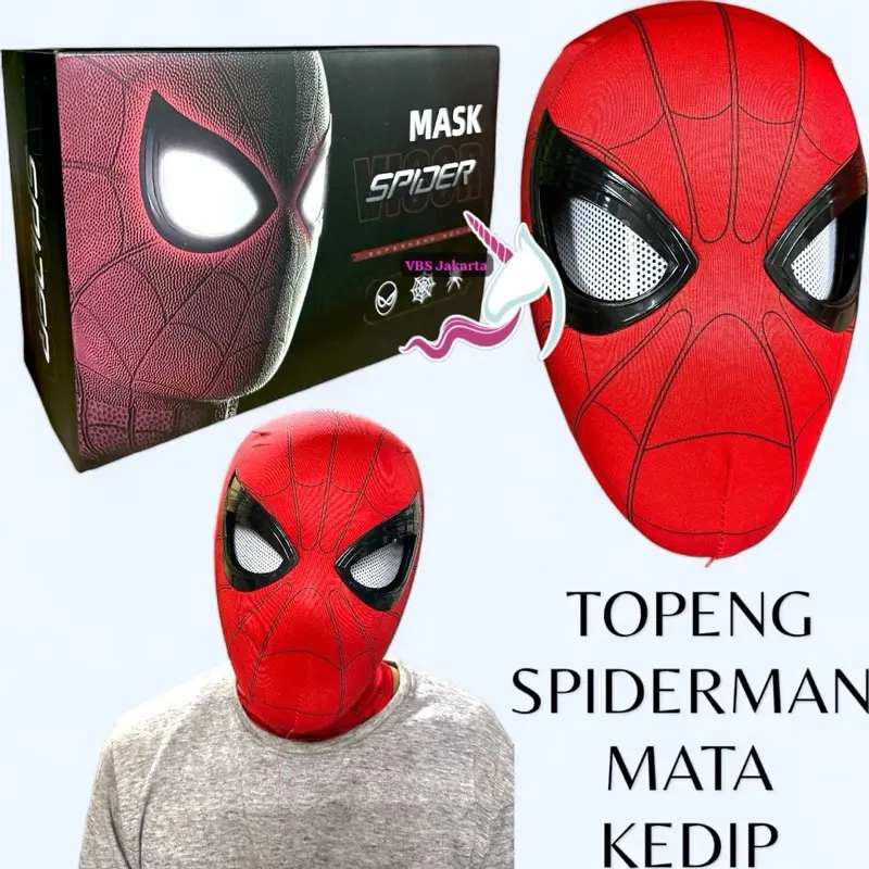 PREMIUM TOPENG NYALA KEDIP KOSTUM WEB DART SARUNG TANGAN SPIDER LABA LABA JARING MASK SUPERHERO ACTION FIGURE
