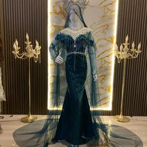 Slimdress emerald green caferonce sabrina kelengkapan jubah veil hijab