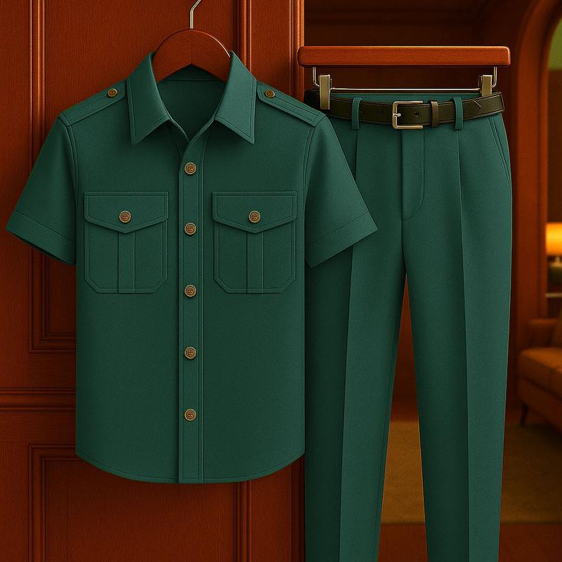 Bộ Đồ nam Có Cá Vai Form Dáng Suông Vạt Ngang Có Xẻ Tà Mặc Thoải Mái Sang Trọng