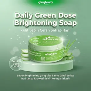 GLUGHAVA STORE - SABUN POT, Daily Green Dose Brightening Soap Netto 50gr untuk Kulit Cerah dan Sehat