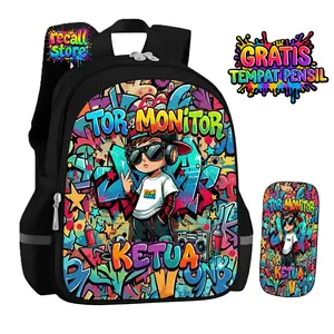 Tas Sekolah Anak TK SD TOR MONITOR | Tas Ransel Anak Laki-Laki Perempuan Viral Gratis Tempat Pensil