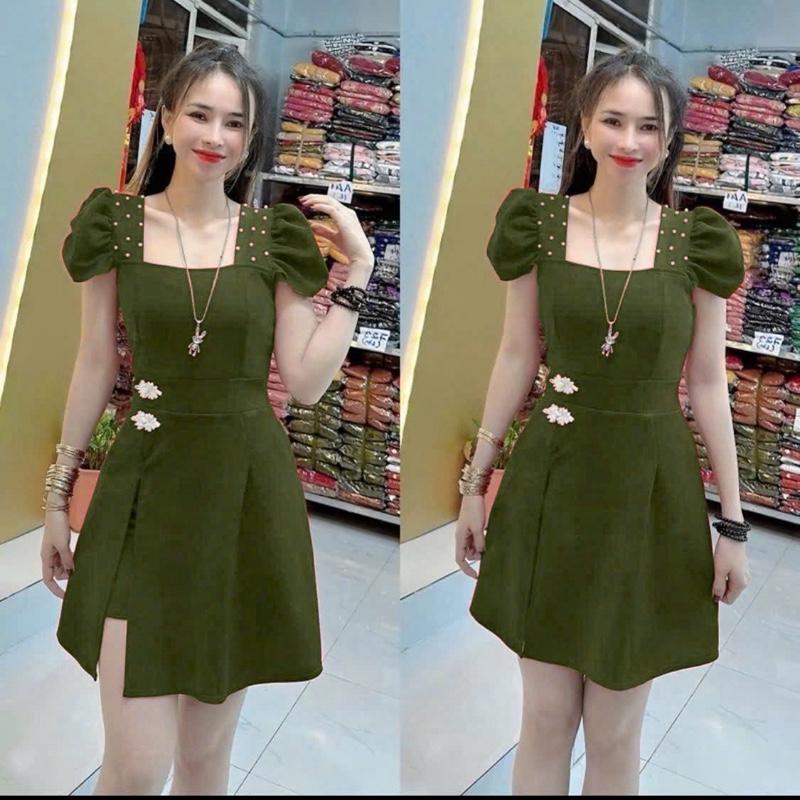 Mã H32 Sét Đầm Kèm Quần Đính Hạt Hai Bên Vai có size từ 42-68kg 5