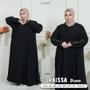 Jumi - Gamis Abaya Jumbo Kancing Emas Mewah