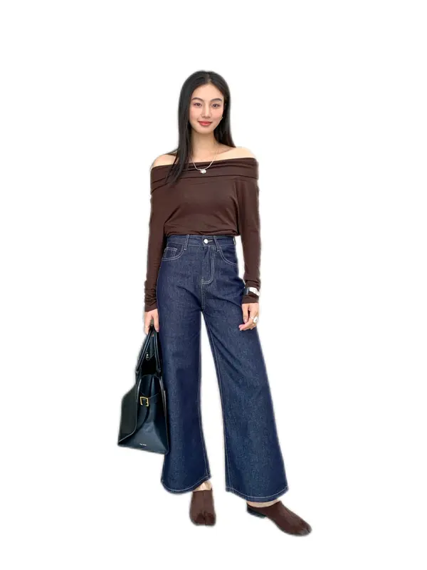 Lassie alpha J100 Jeans Wanita Cutbray Ultra Highwaist Color Model Unfinish Cutting Bahan Premium Celana Jeans Kulot Boy Friends Bahan Halus Lembut Cocok untuk Hangout Acara Formal Jeans Style Korean Kekinian 8