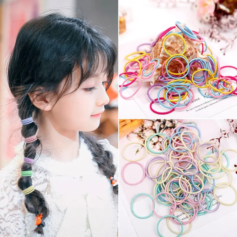 COD (YBL) Ikat Karet Rambut Elastis Warna 100Pcs Tipis kecil kode 510 Gaya Korea untuk Wanita Scruncies (BELI LOKAL) Scrunchies 1