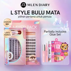 Mlen Diary bulu mata eyelash natural Individual Segmented Wispy Cluster Terlaris-D Curl dengan panjang 11-15mm--Ekstensi Bulu Mata Tampilan Menarik Bulumata Wajah