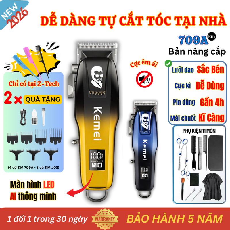  Tông Đơ Cắt Tóc Gia Đình Kemei 709A - J03 Gọn Chân Tóc An Toàn Cho Da Đầu Chấn Viền Tông Đơ Tóc Nam Cạo Lông Tay Chân Dễ Dàng Cắt Tóc Cho Trẻ Em Bé Cạo Lông Thú Cưng Dễ Dàng Tự Cắt Tại Nhà Máy Cắt Tóc Không Dây Chuyên Nghiệp 