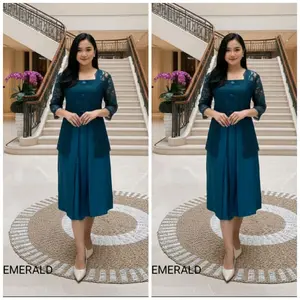 Dres Satin Velvet Premium Kombinasi Renda Premium