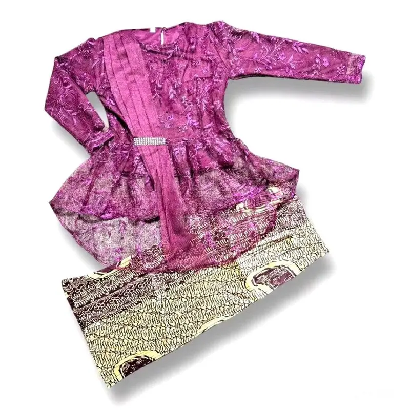 SATU SET LENGKAP KEBAYA SLENDANG AURORA ROK SPAN PLISKET, untuk  anak usia 4 sampai 14 tahun, Fashion kebaya anak perempuan,kebaya wisuda ,kebaya modern,kebaya anak,kebaya modern,kebaya cantik,kebaya tk,sd,smp. 3