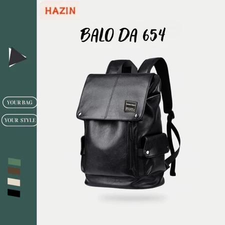  Balo Da Đi Học HAZIS Balo Da Thời Trang Nam Nữ Cặp Da PU Cao Cấp Đựng Nhiều Đồ Đa Năng Laptop 16inch Quần Áo Sách Vở A4 Balo Đi Học Di Làm Đi Du Lịch HAB654 