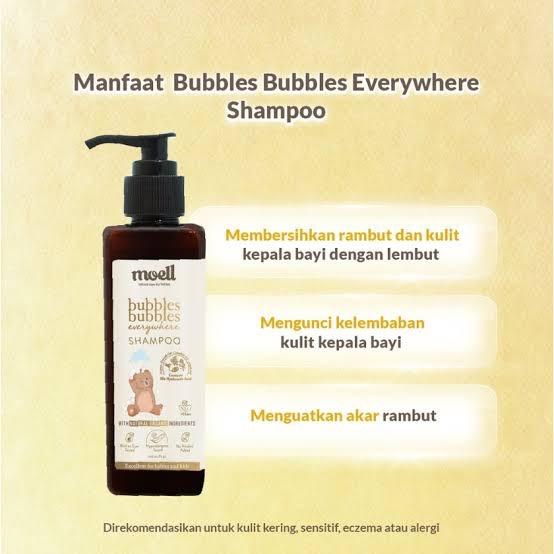 Moell Bubbles Everywhere Shampoo 185gr - Shampoo Bayi #Natural Organic calming rub hair lotion 4