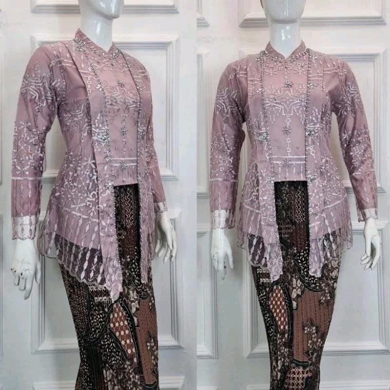 COD!!Ready atasan kebaya kutubaru hijab/kebaya wisuda/kebaya pesta/kebaya modern ( baju saja ) Wanita kurung 4