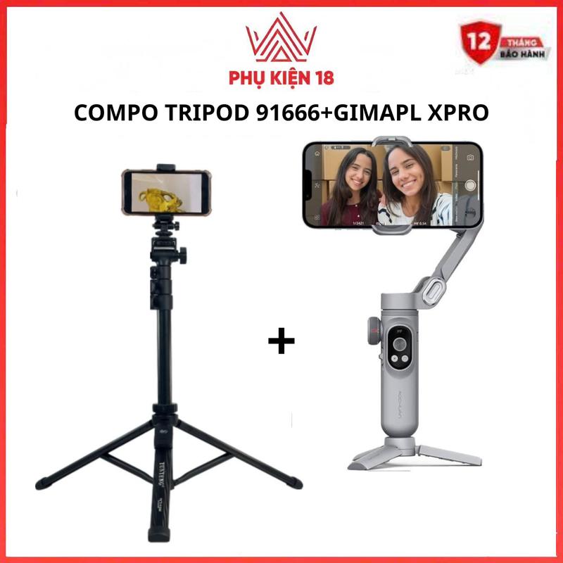 Gimpal smart xpro kèm chân tripod 91666-chống rung chuyên nghiệp kết hợp chân tripod gậy chụp ảnh đa năng