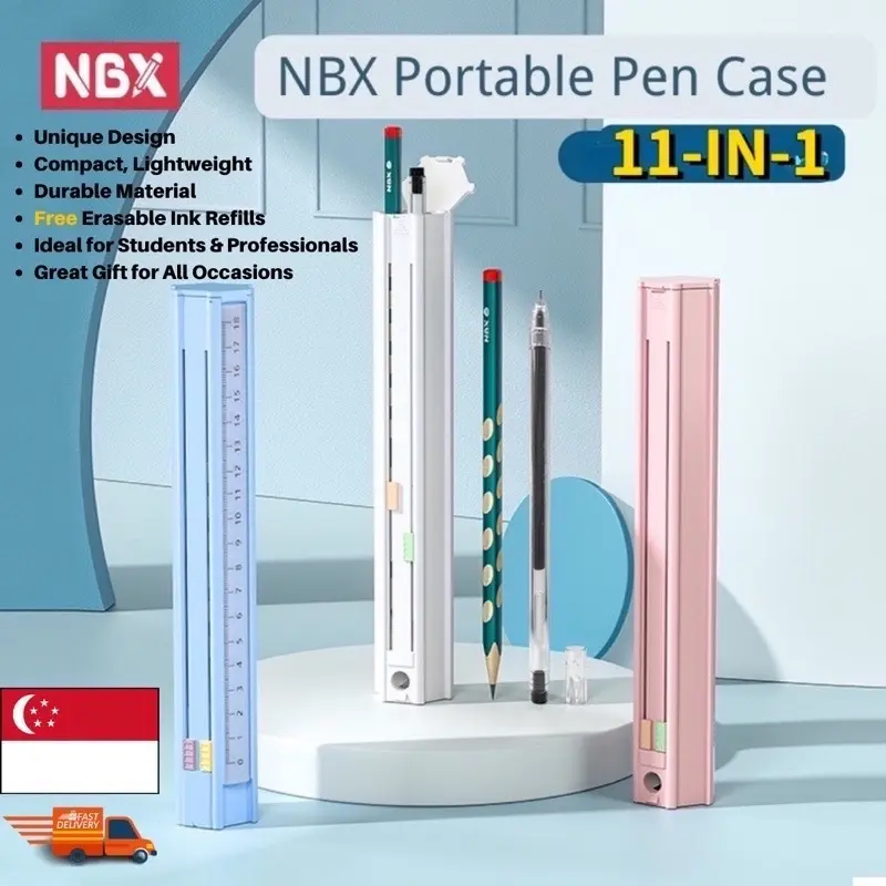 NBX Compact Pencil Case Pen Box Stationary Office Christmas New Year School Day Gift Present Kids Student Professional