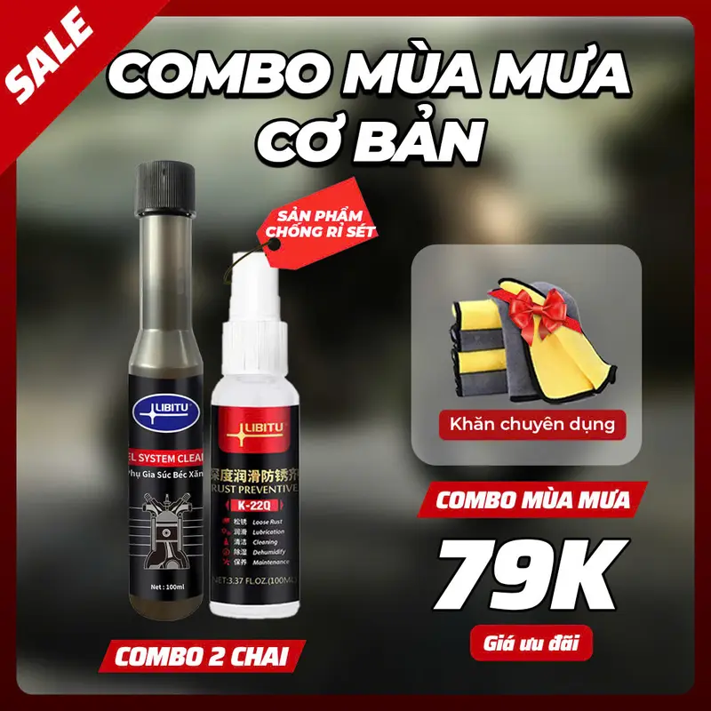 [ Chính Hãng ] Bộ Combo 2 Chai Súc Béc Xăng Libitu Bảo Dưỡng Động Cơ Xe Máy 8