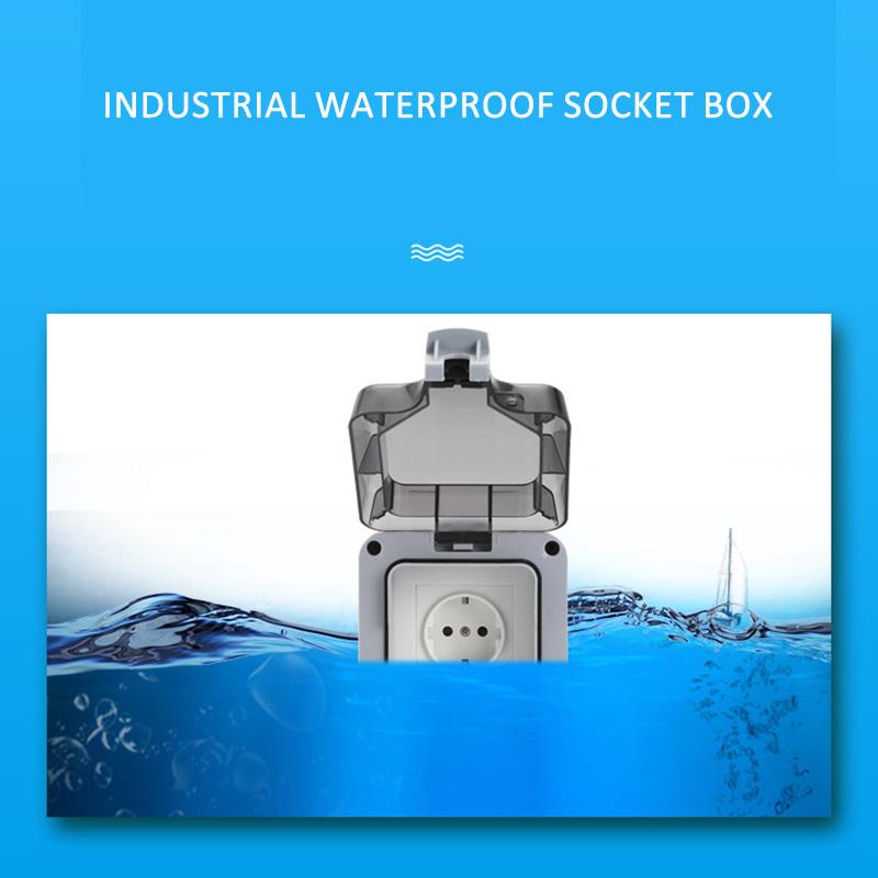 COD Stop Kontak IP66 Waterproof Outdoor Wall Socket Box Kotak Tahan Air Hujan Anti Debu stop  kontak 2