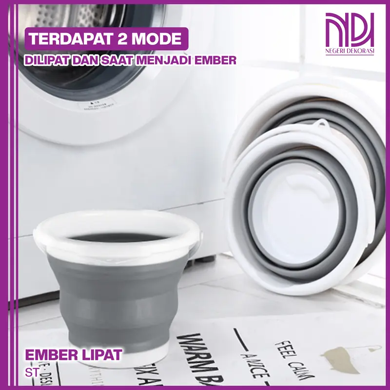 COD NEGERI DEKORASI Ember Lipat Portable 3L 5L 10L Multifungsi 4