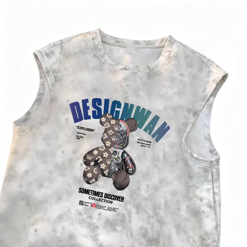 Rompi tie-dye serbaguna untuk musim panas, cocok untuk pelajar, unisex, gaya kelas atas, kaos tanpa lengan tren Instagram Amerika, gaya baru 2026, atasan pria dan wanita, rompi olahraga serbaguna.