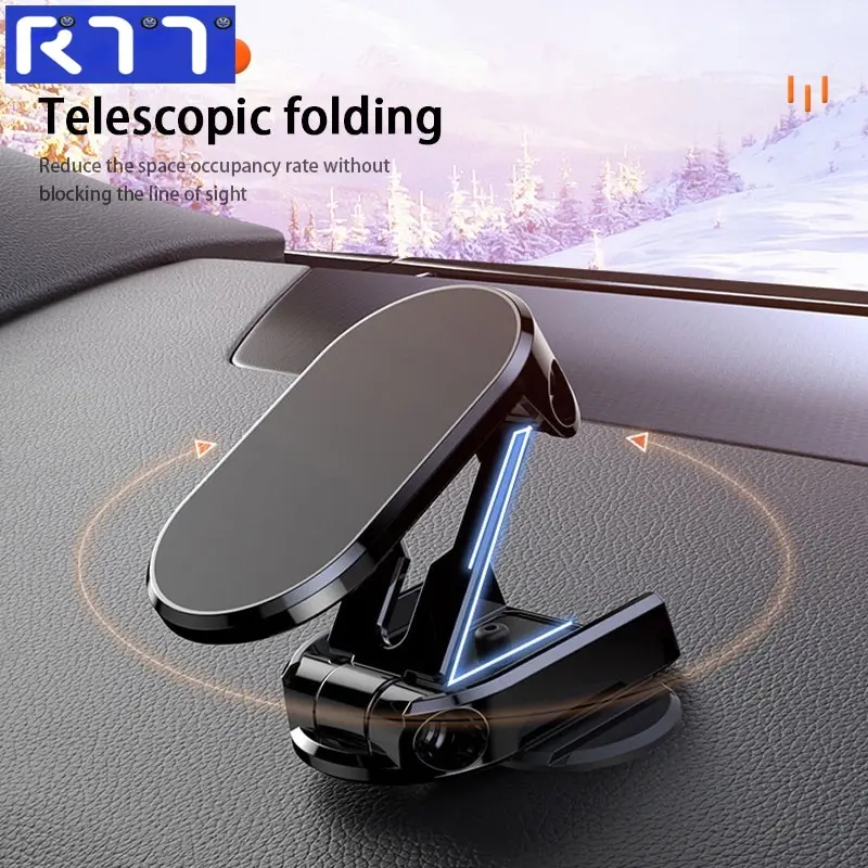 Giá Đỡ Điện Thoại Di Động Từ Tính RTT Cho Xe Hơi, Có Thể Gập Lại Và Xoay 360 °, Giá Đỡ Điện Thoại Di Động Từ Tính Mạnh, Đế Điện Thoại Di Động, Phụ Kiện Xe Hơi 6