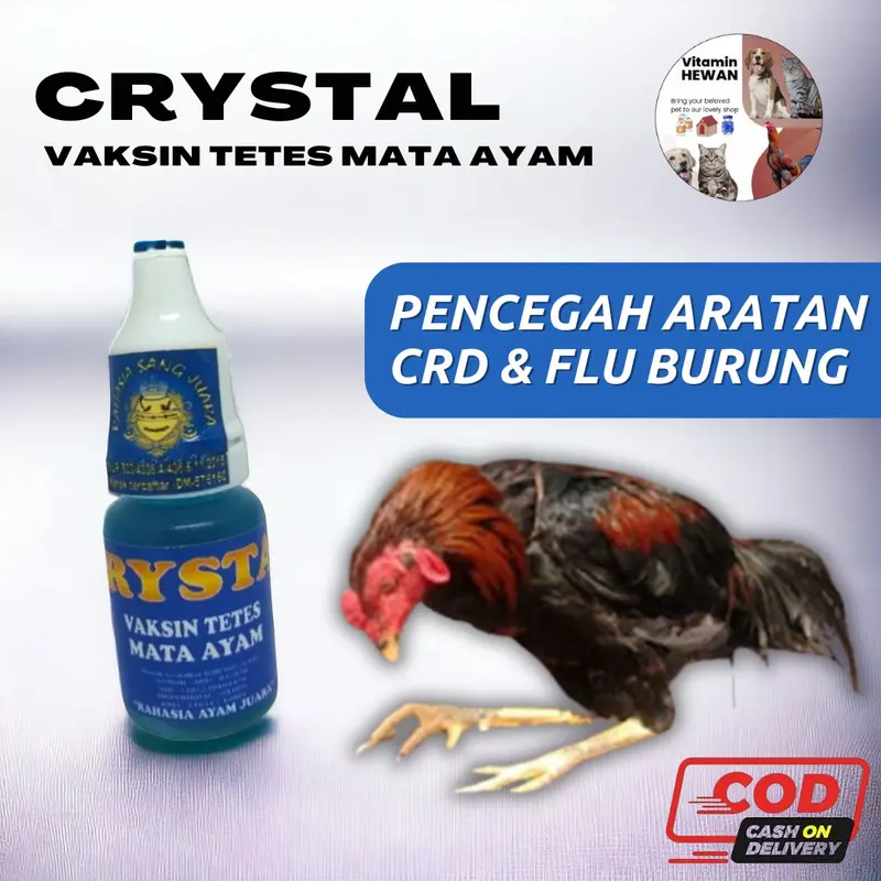 Vaksin Tetes Mata Ayam CRYSTAL Pencegah CRD Flu Burung Tetelo Aratan 0