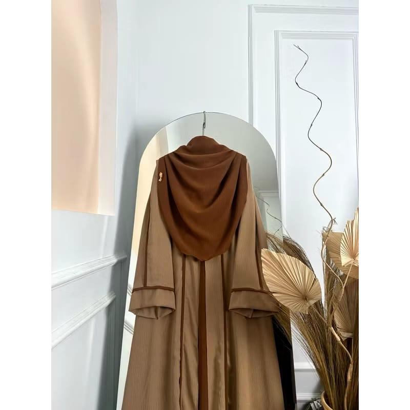 Abaya Syar'i | Baju Muslim Wanita Terbaru Pashmina Oval | Gamis Panjang Bahan Crinkle Airflow | Bisa COD Gamis Mewah Lembut Nyaman Ukuran S M L XL XXL simple regular fit 4