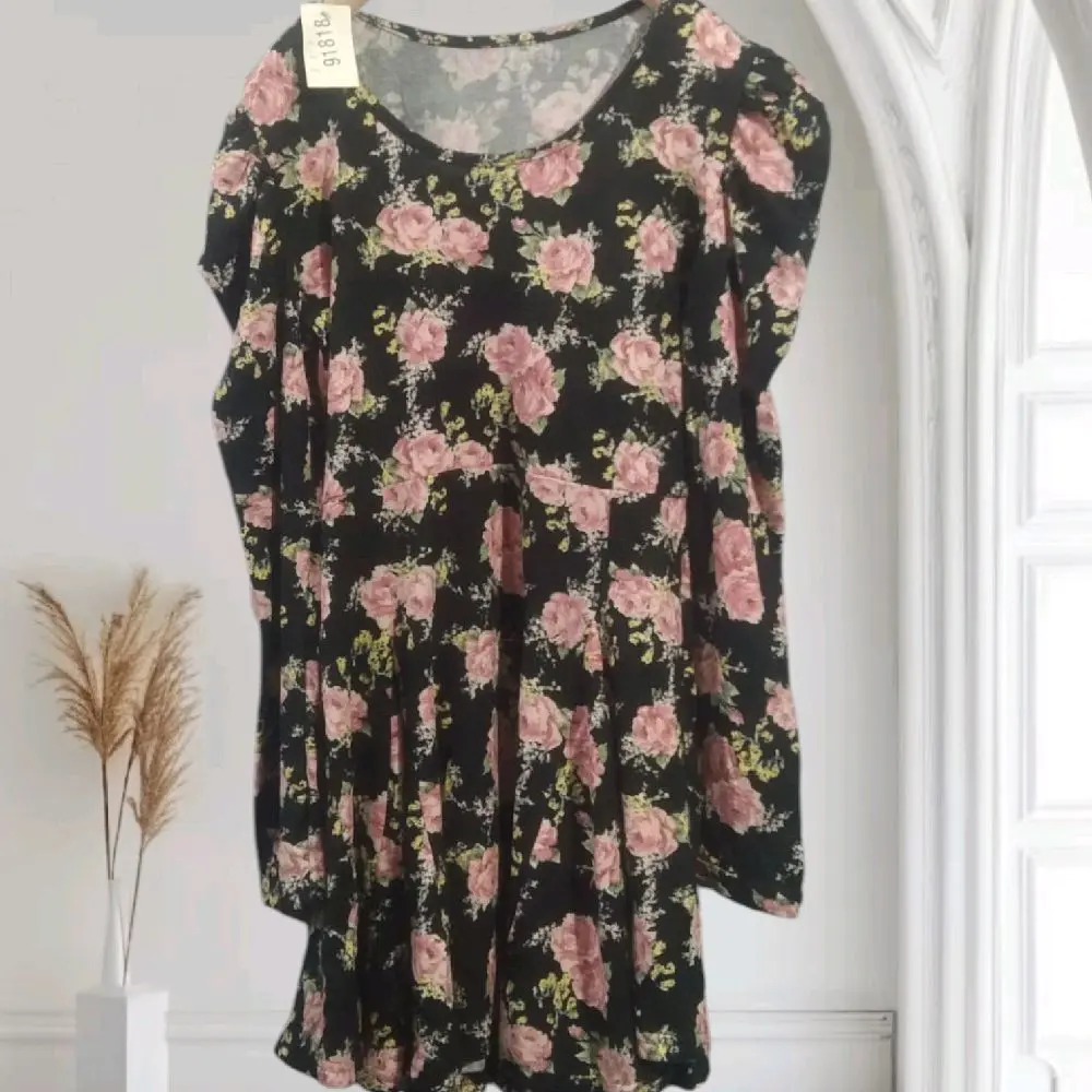 Baby Doll Dres Motif Bunga Wanita Fress Body - Kaos, Pendek, Katun, Oversize, Top, Panjang, Baju, Crop, Atasan