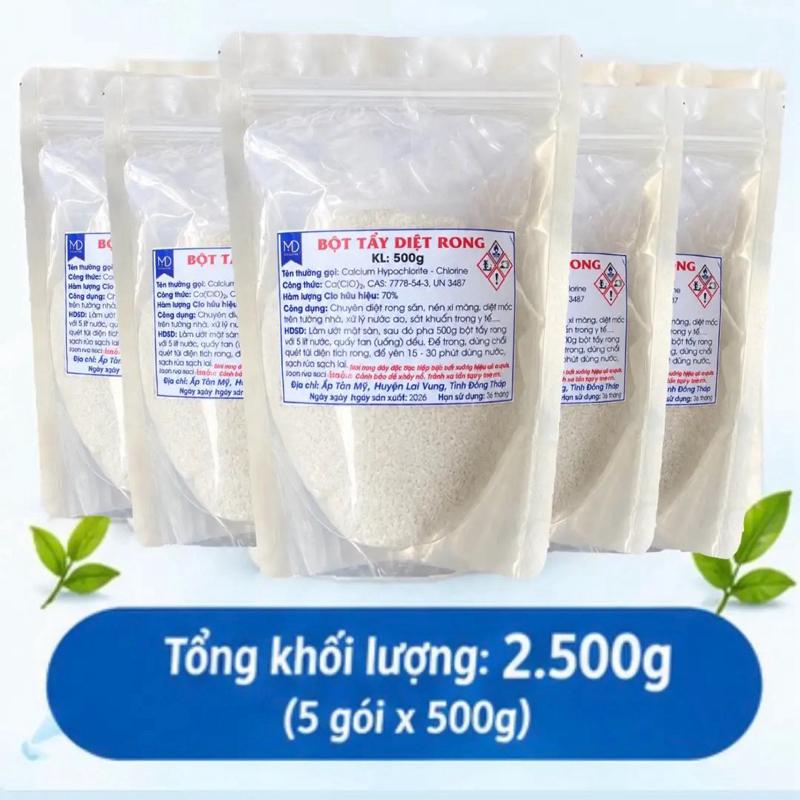 5 Gói Bột Tẩy Rong Loại 500g (2,5kg) - Hiệu Quả Làm Sạch Cao bột _