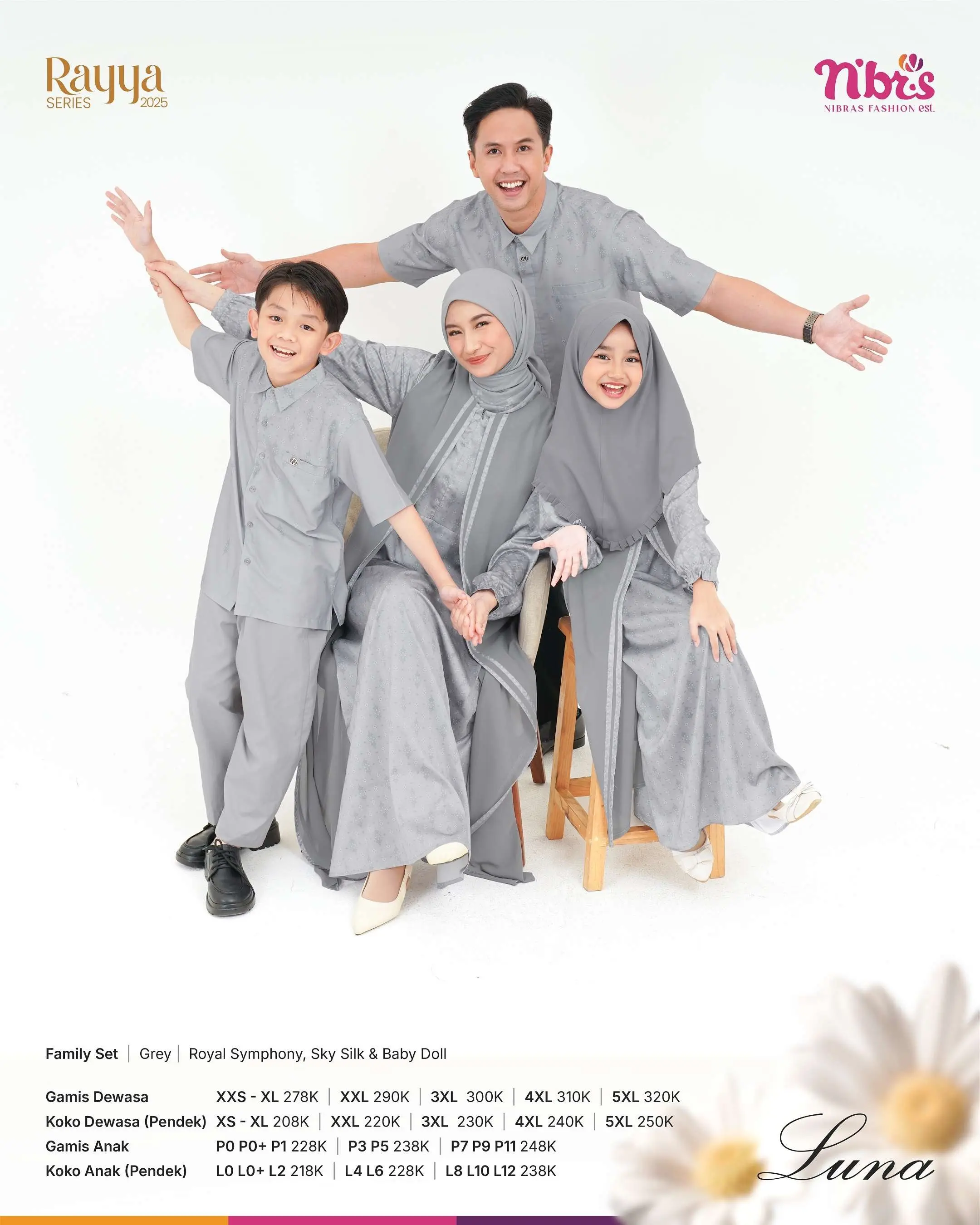 SARIMBIT TERBARU LUNA GREY 2025 SARIMBIT KELUARGA RAYYA SERIES 2025 LUNA GREY