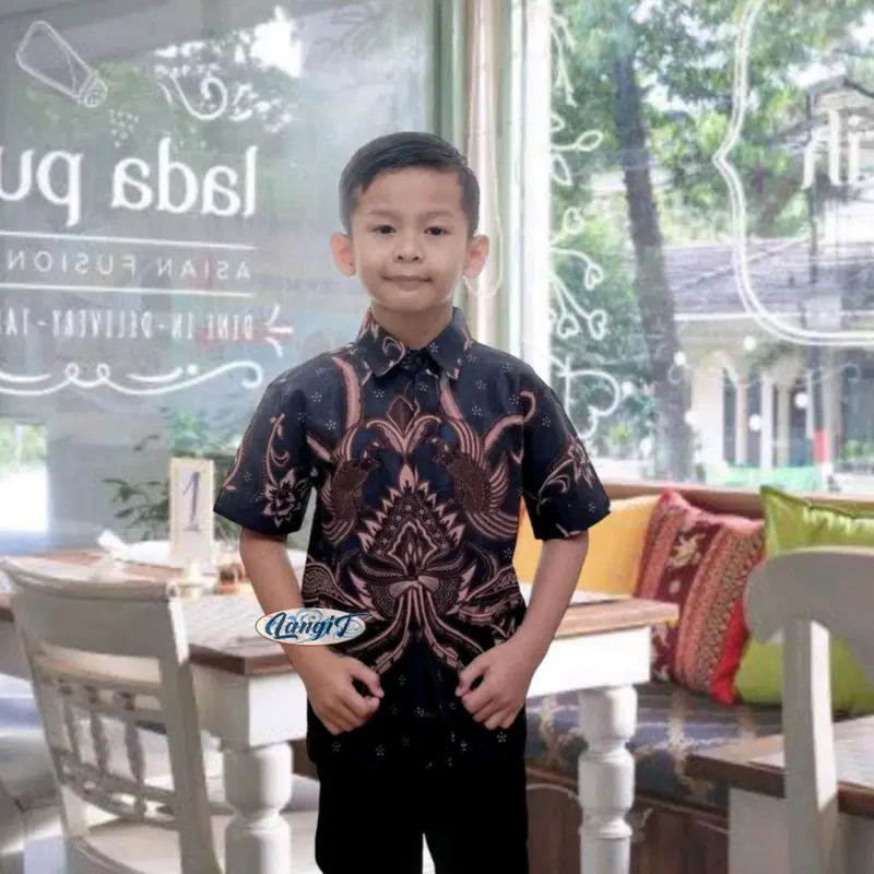 Kemeja Batik Anak Laki Laki Umur 1-12 Tahun Batik Anak Laki Laki Lengan Pendek Modern 8