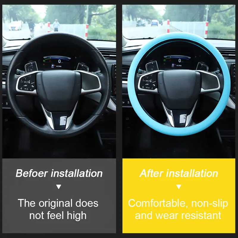 Hot Selling anti-skid items, 33-44 cm suitable for steering wheel, seametal, automotive silicone steering wheel cover