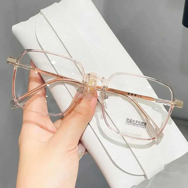 KMA006 Kacamata Anti Radiasi Wanita Pria Lensa Square Replaceable 4