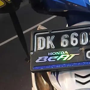 Cover Plat Nomor Motor - Dudukan Plat Nomor Motor List Warna + Stiker Hologram Honda Beat Motorcycle