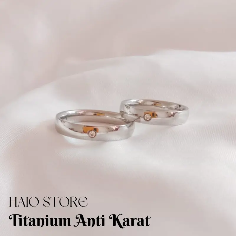 CINCIN COUPLE/NIKAH/TUNANGAN/PASANGAN PRIA WANITA FREE UKIR NAMA TITANIUM aksesoris couple Elegan Rings Stainless 0