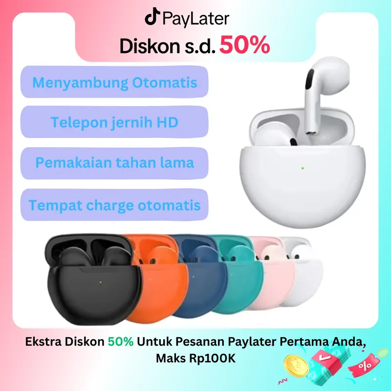 Headset Bluetooth bisa konek ke Smartwatch Wireless Earphone Headphones 0