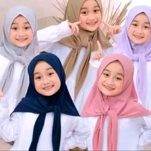 Jilbab segitiga anak jersey/ anak usia 5-10th Instan Variasi Kerudung Muslim