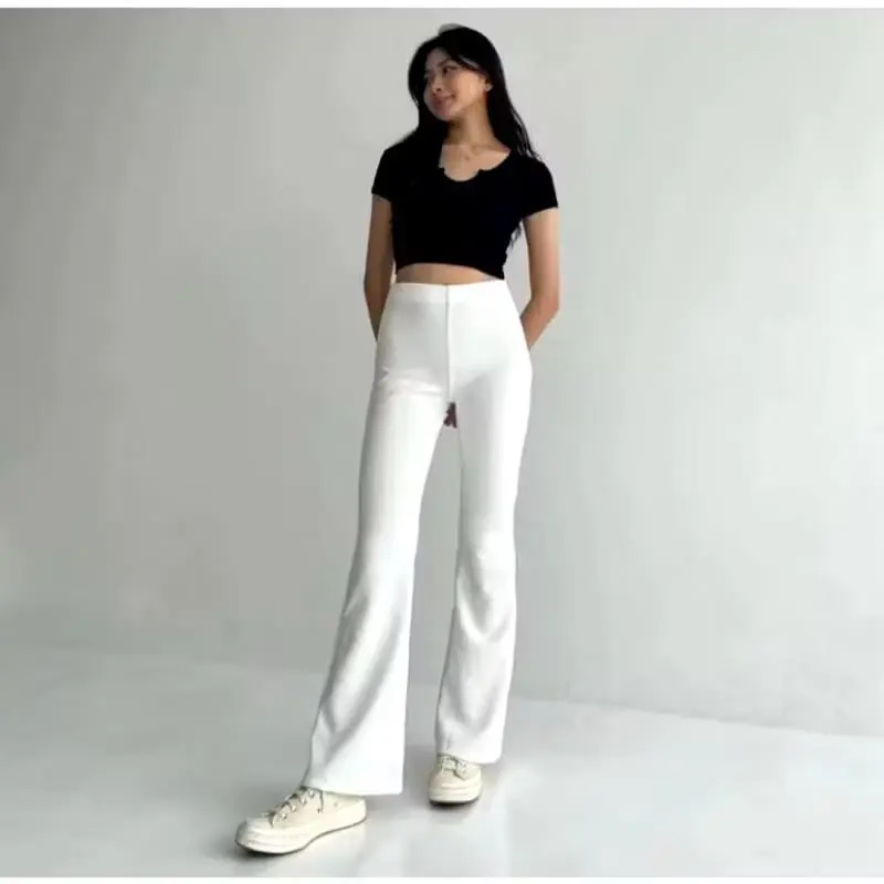 CELANA SCUBA CUTBRAY HIGTWAIST FLARE PANTS CUTBRAY WANITA