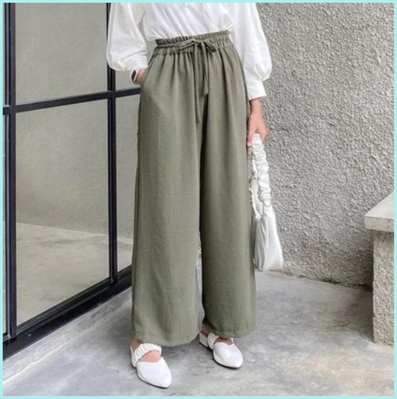 Kulot Cringkle Airflow Higwaist Berkualitas Bawahan Jumbo Celana Panjang Pants Highwaits Premium 3
