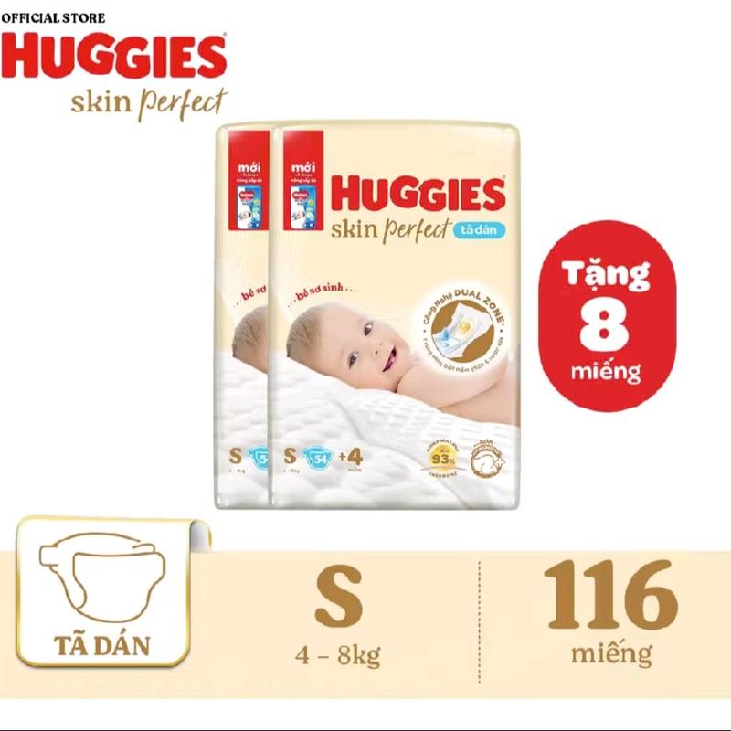 Cambo 2 bit tã dán sơ sinh S54+4 Huggies tổng 116 miếng Trẻ sơ sinh Cho Bé bỉm có tả cho đùi ếch pun