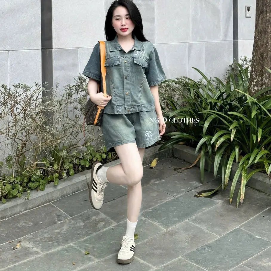 BỘ JEANS 2 MÀU CHẤT JEANS MỀM QUẦN CẠP CHUN