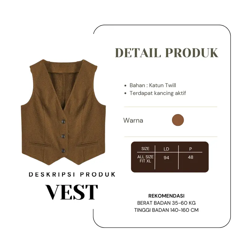 One Set Outfit Vintage (Kemeja Polos, Vest, Rok) Setelan OOTD Yearbook Murah Terbaru - GGO24 6